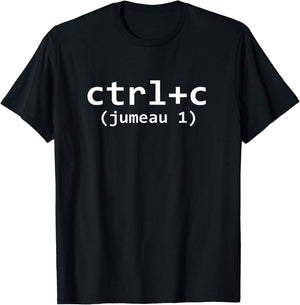 CTRL-C (Copy) Twin 1 Matching Adult Child , Black, S T-Shirt - T-Shirt | Black