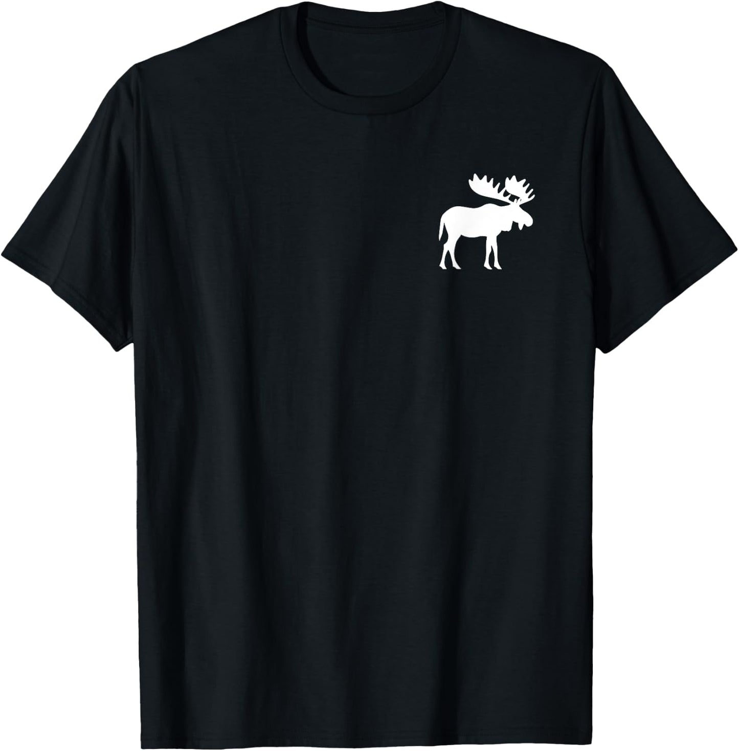 Moose In Pocket Cute Animal Wilderness Humor Art T-Shirt - T-Shirt | Black