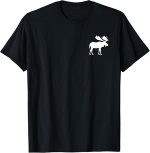 Moose In Pocket Cute Animal Wilderness Humor Art T-Shirt - T-Shirt | Black