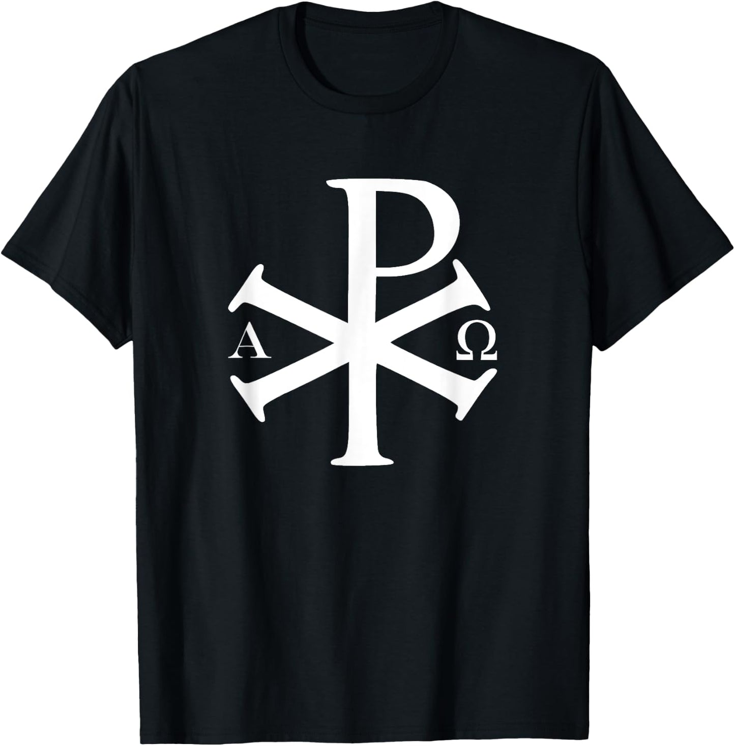 Christian History Alpha Omega Chi Rho byzantine Christianity T-Shirt - T-Shirt | Black