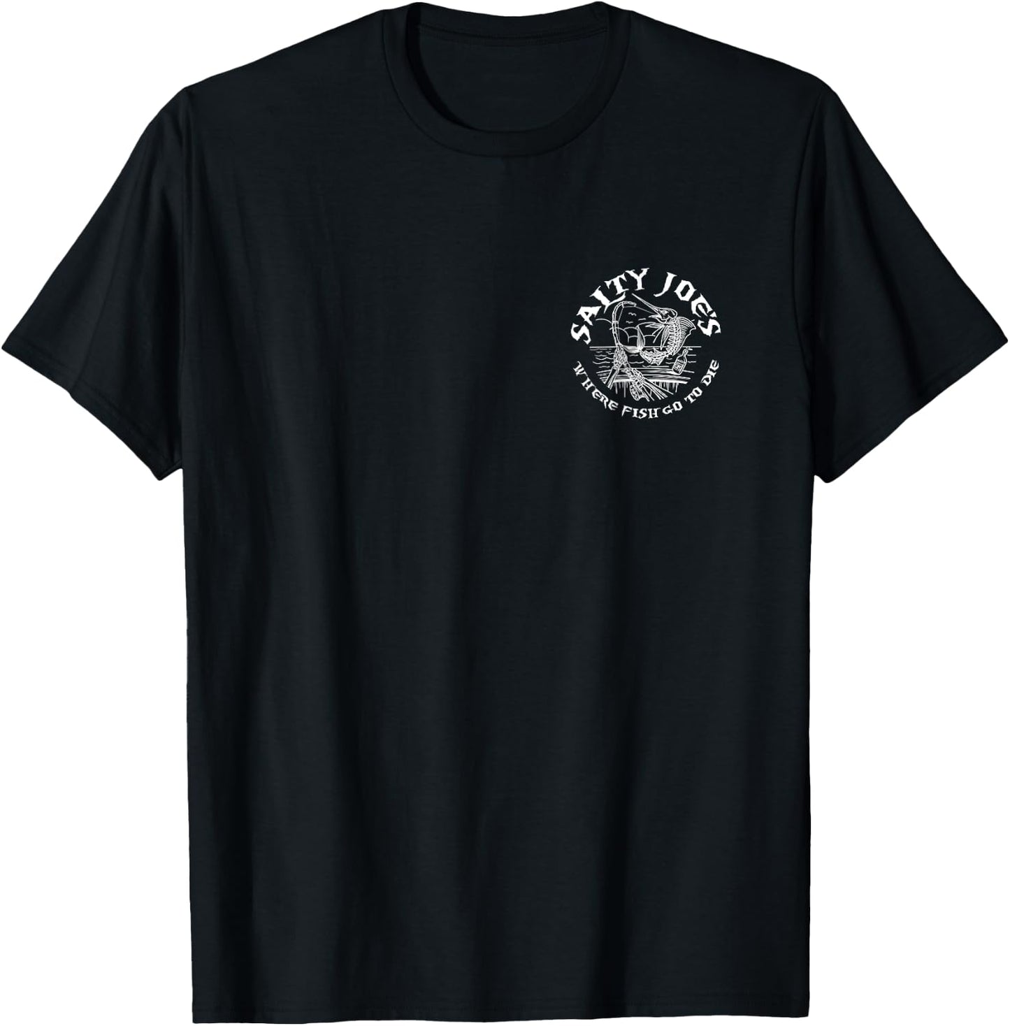 Salty Joe's Rum N Bones White Logo Lightweight, Graphic T-Shirt - T-Shirt | Black