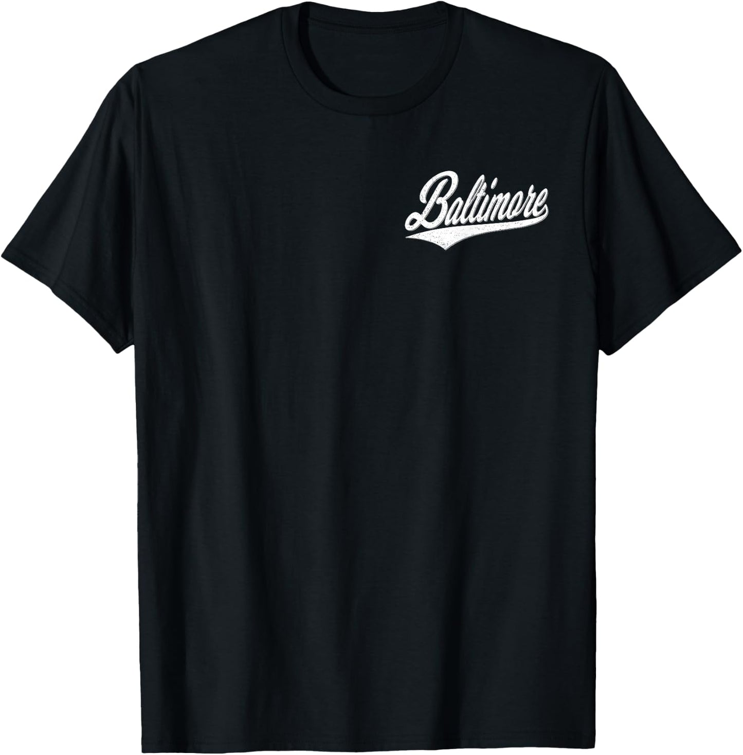 Baltimore Maryland Varsity Script Vintage Retro Sports Style T-Shirt - T-Shirt | Black