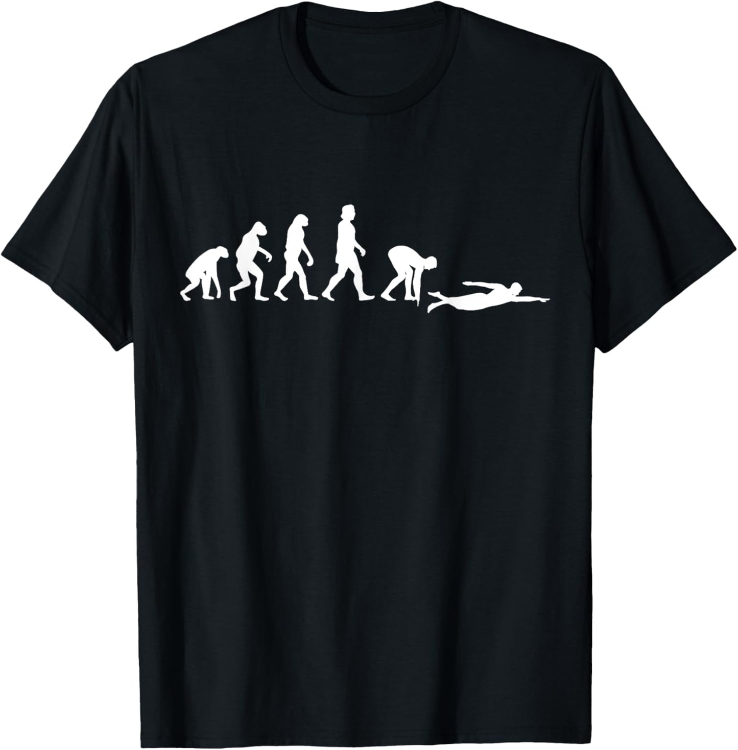 Swimming Evolution Swim Funny Swimmer T-Shirt - T-Shirt | Black