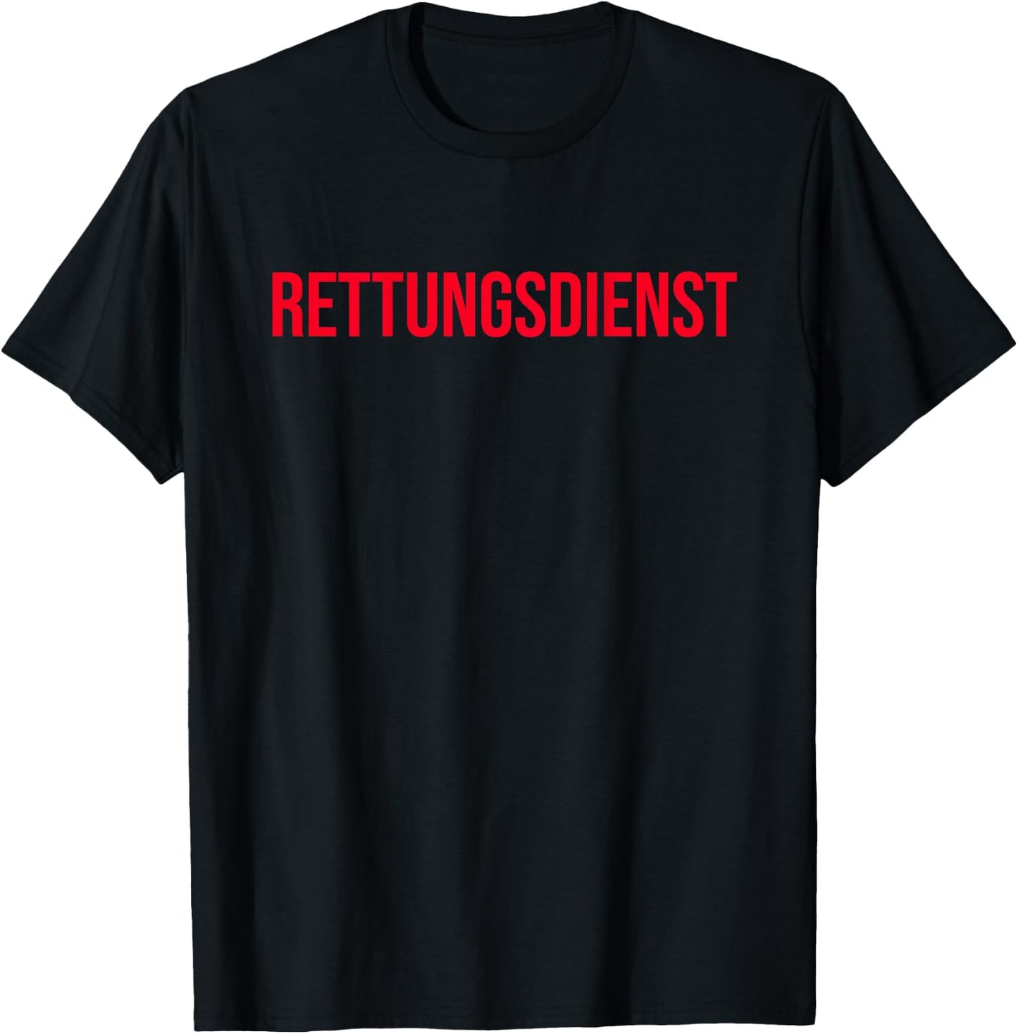 Back Print Red Lettering Emergency Service , black, s T-Shirt - T-Shirt | Black