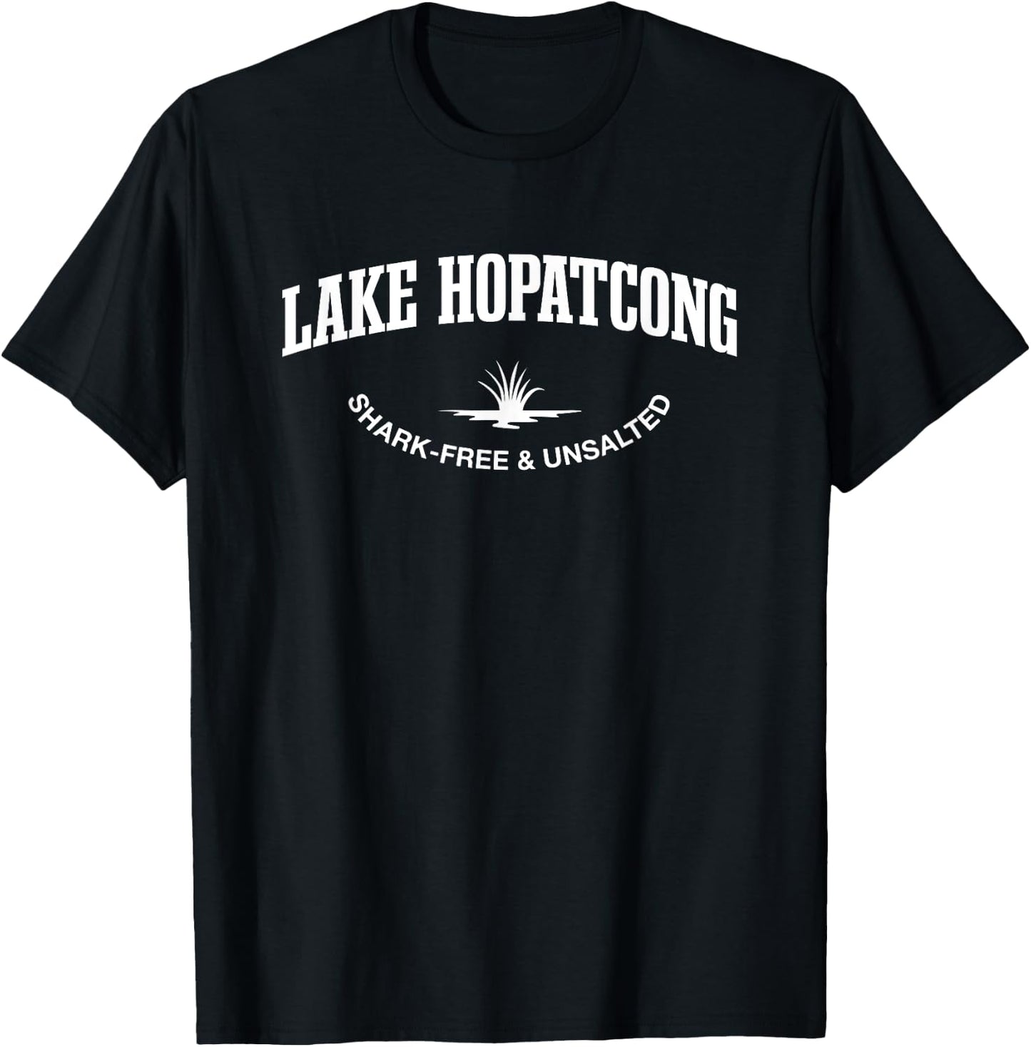 Lake Hopatcong Shark-Free and Unsalted Camping New Jersey T-Shirt - T-Shirt | Black