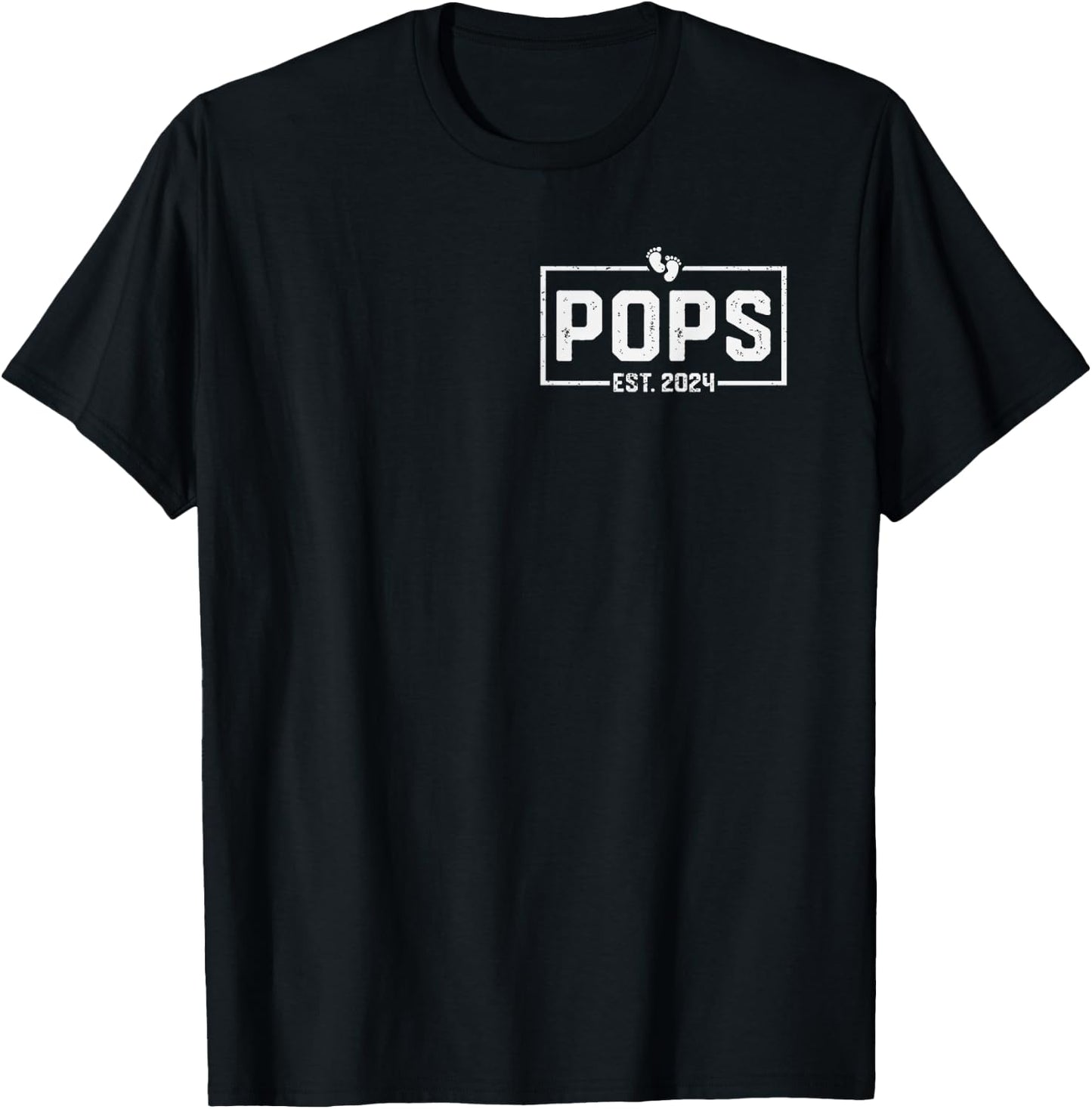Pops Est. 2024 Pops 2024 Logo New Grandpa Fathers Day T-Shirt - T-Shirt | Black