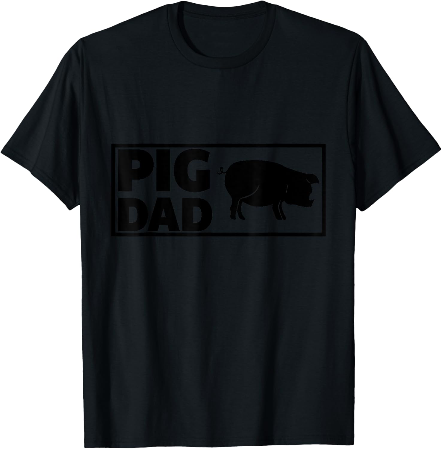 Pig Dad Funny Graphic T-Shirt - T-Shirt | Black