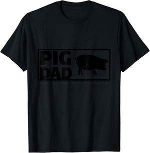 Pig Dad Funny Graphic T-Shirt - T-Shirt | Black