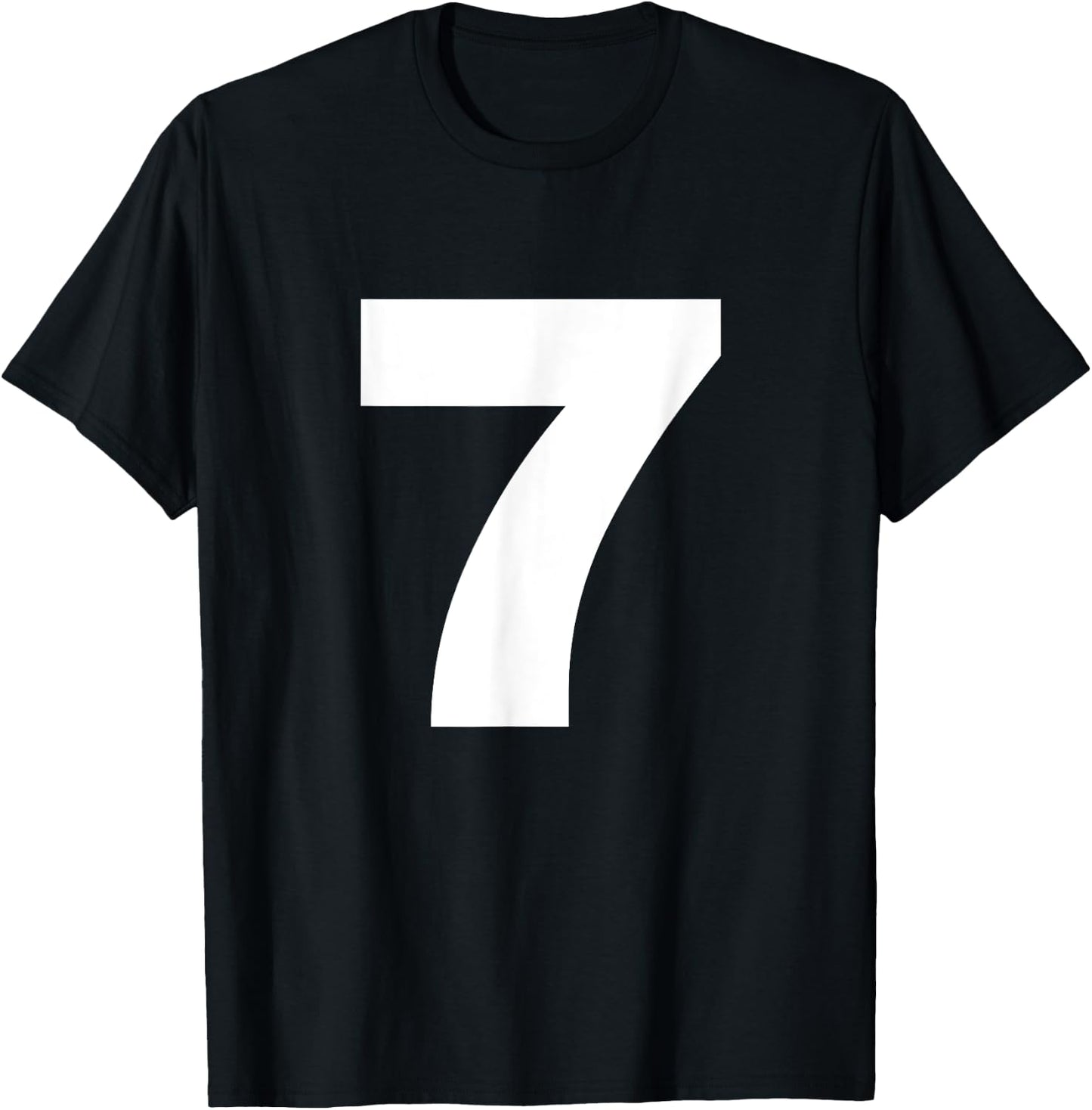 Bold Number Seven 7 - Big Font Symbol Character Figure T-Shirt - T-Shirt | Black
