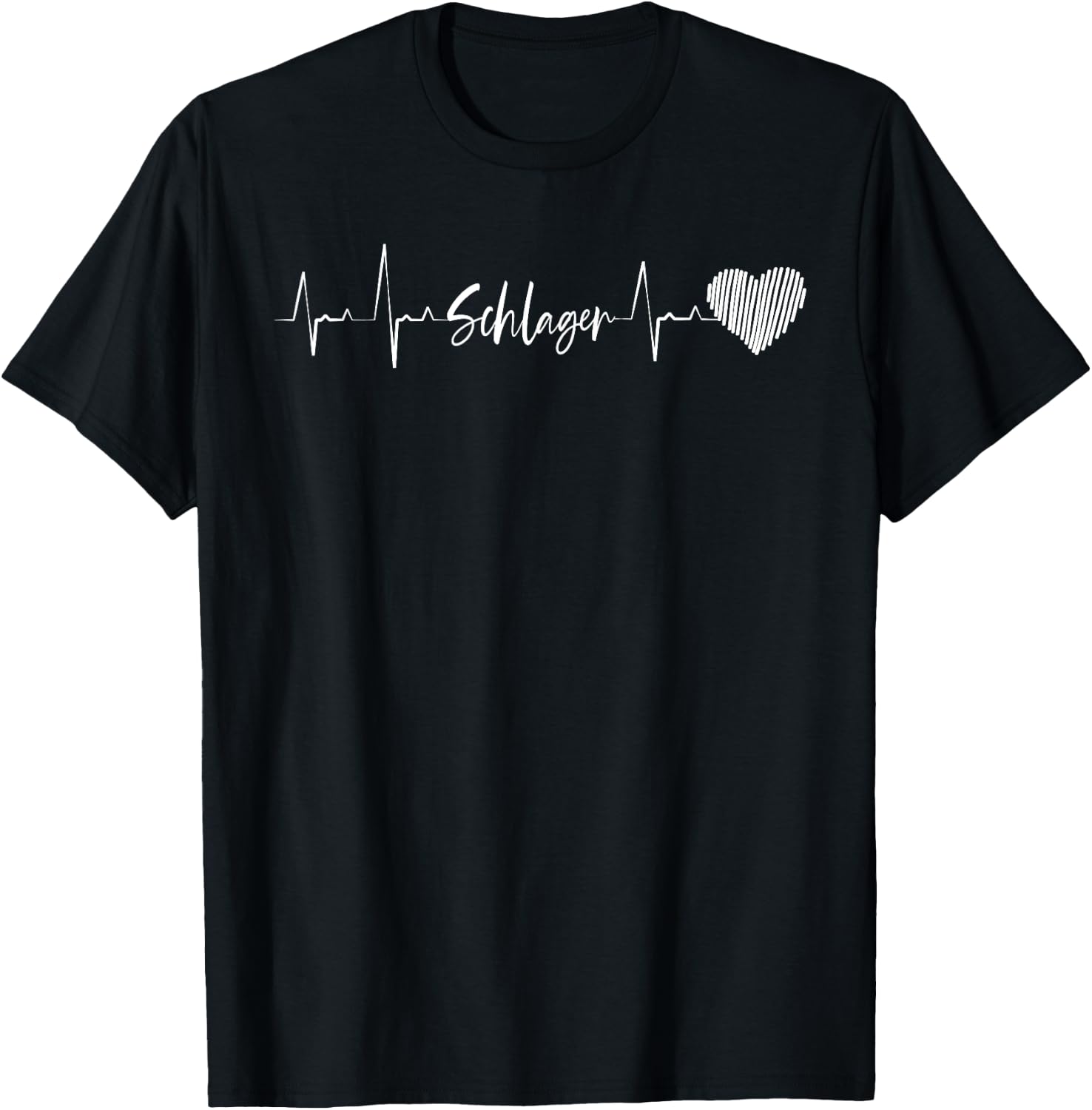 Schlager Heartbeat Party , black, s T-Shirt - T-Shirt | Black