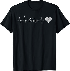 Schlager Heartbeat Party , black, s T-Shirt - T-Shirt | Black