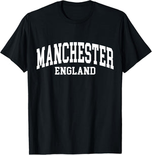 Manchester England England College Writing Fan , black, s T-Shirt - T-Shirt | Black