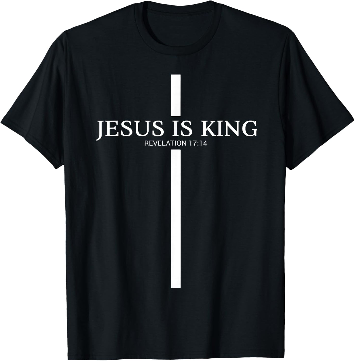 Jesus Is My King Christian Cross Bible Faith In Christ T-Shirt - T-Shirt | Black