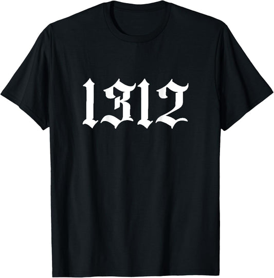1312 on Back, 1312 , 1312 Printed Back, , Black T-Shirt - T-Shirt | Black