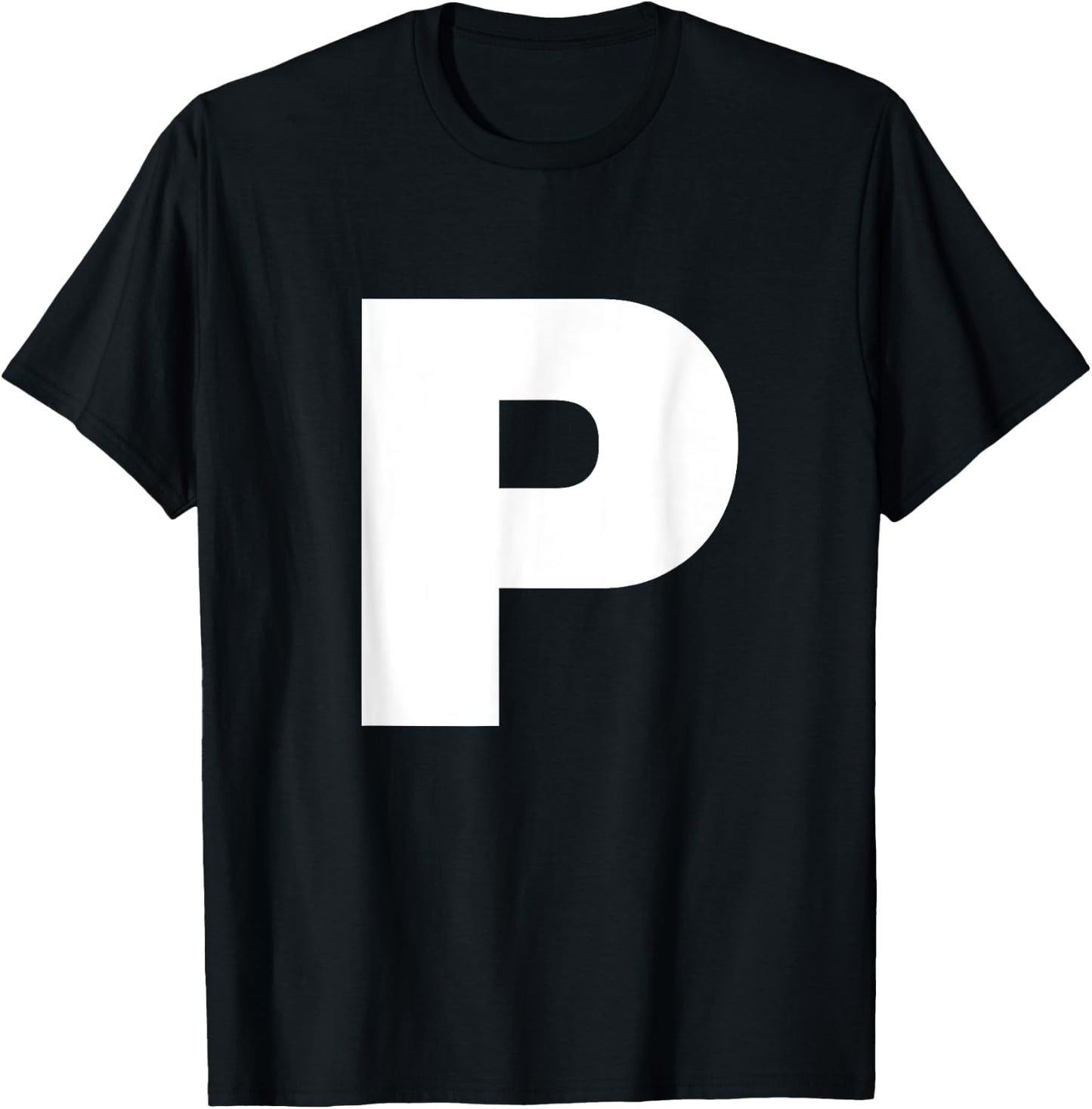 Bold Letter P - Alphabet Characters Big Font Capital Letters T-Shirt - T-Shirt | Black