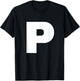 Bold Letter P - Alphabet Characters Big Font Capital Letters T-Shirt - T-Shirt | Black