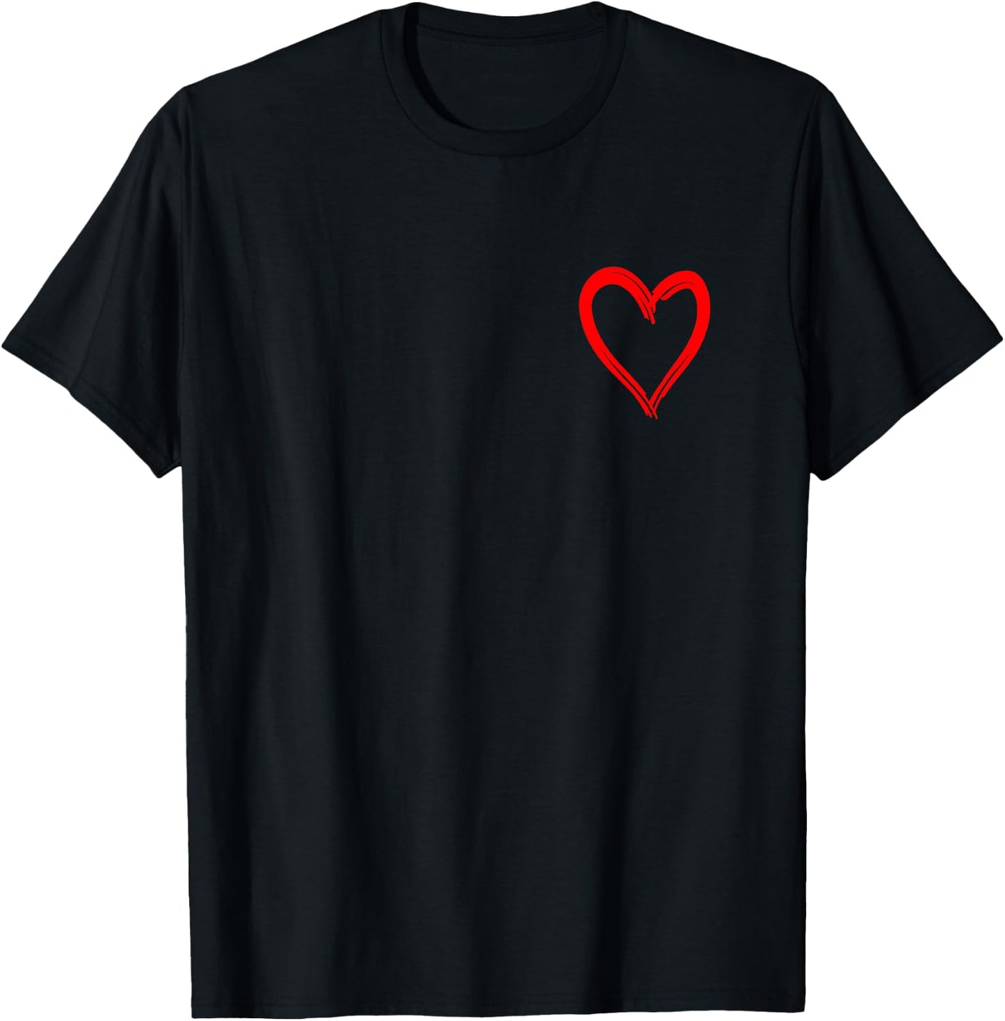 Red Heart Valentine's Day Men Heart , black, S T-Shirt - T-Shirt | Black