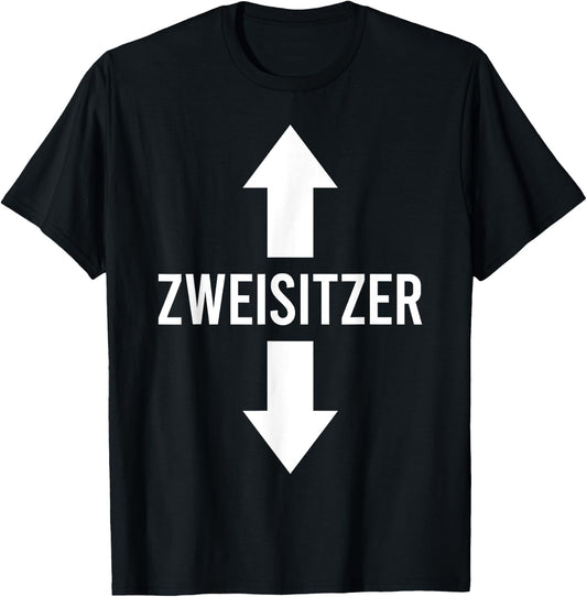 Two-seater shirt, two-seater shirt, two-seater , black T-Shirt - T-Shirt | Black