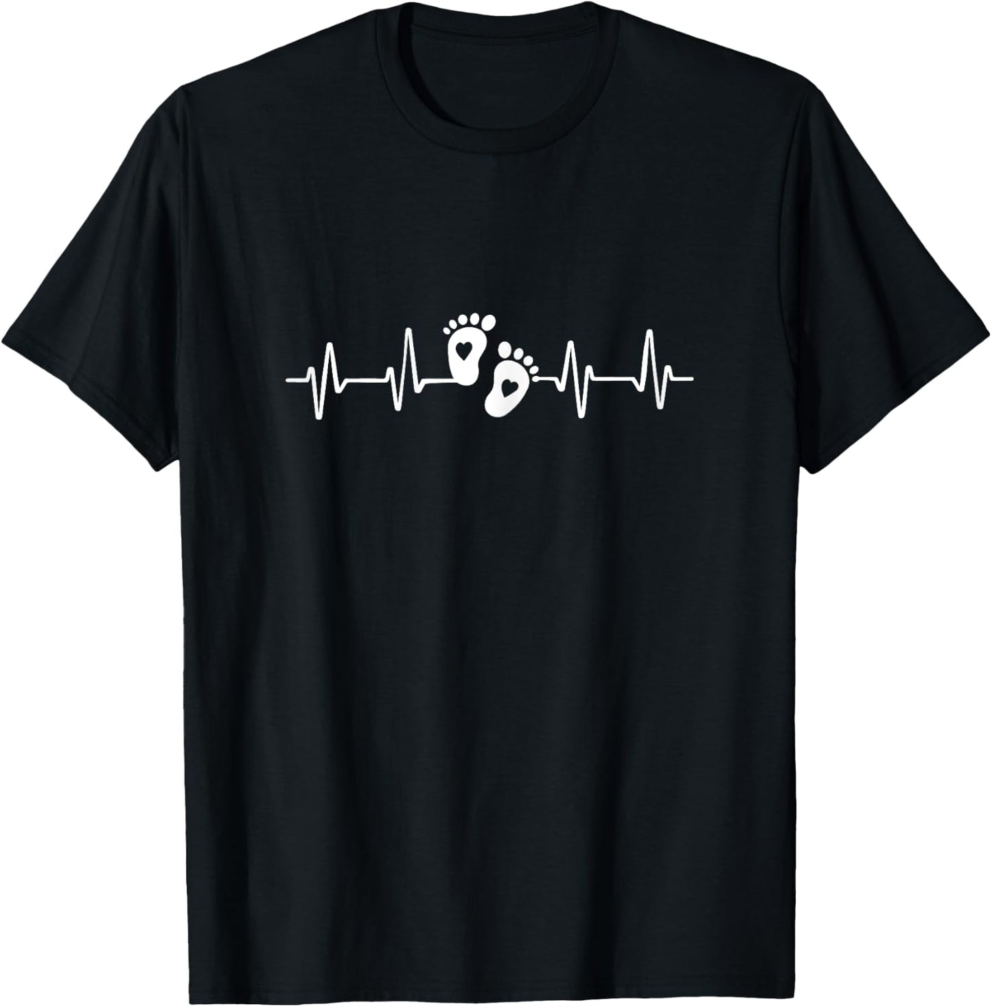 Baby Heartbeat Gift Pregnancy Midwife Doula T-Shirt - T-Shirt | Black