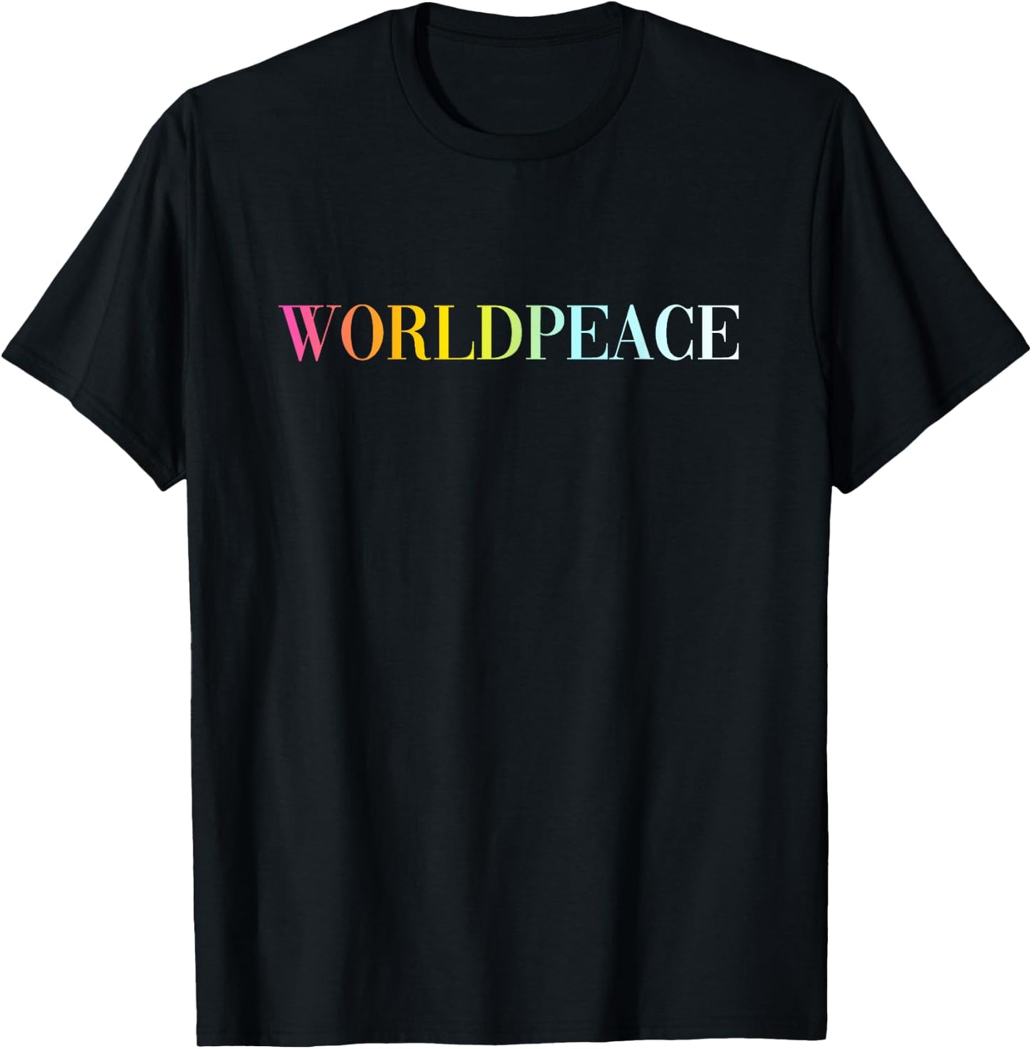 World Peace (Colorful Text) T-Shirt - T-Shirt | Black