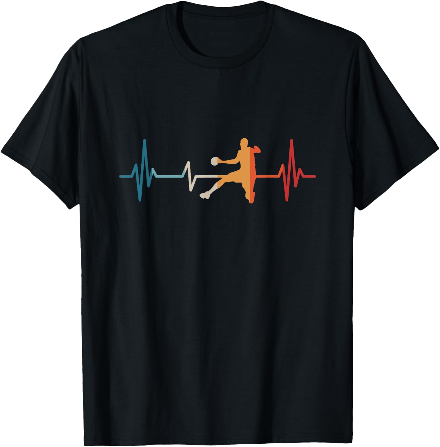 Handballer Heartbeat Handball , black T-Shirt - T-Shirt | Black