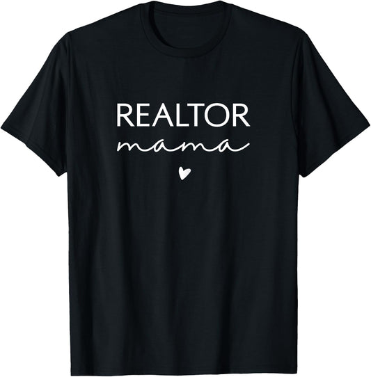 Realtor Mama Real Estate Agent Mom Valentine's Day Heart T-Shirt - T-Shirt | Black