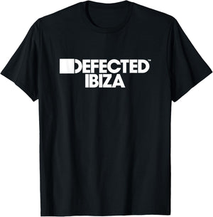 Defekter weißer Ibiza-Druck T-Shirt - T-Shirt | Black