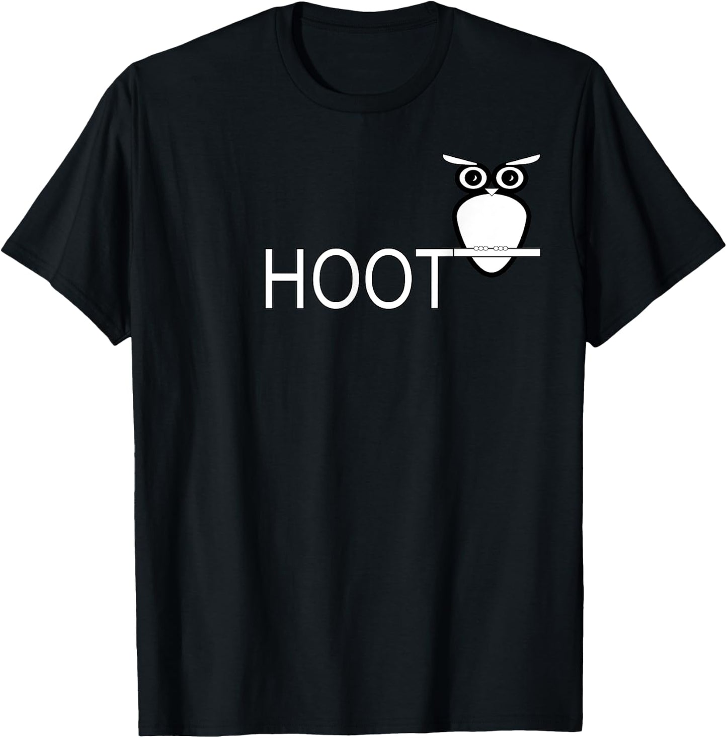 Owl Design With A Hoot T-Shirt - T-Shirt | Black