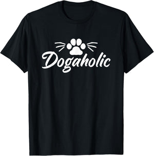 Dogaholic Dog Owner Pet Lover Paw Woof Animal Rescue Women T-Shirt - T-Shirt | Black