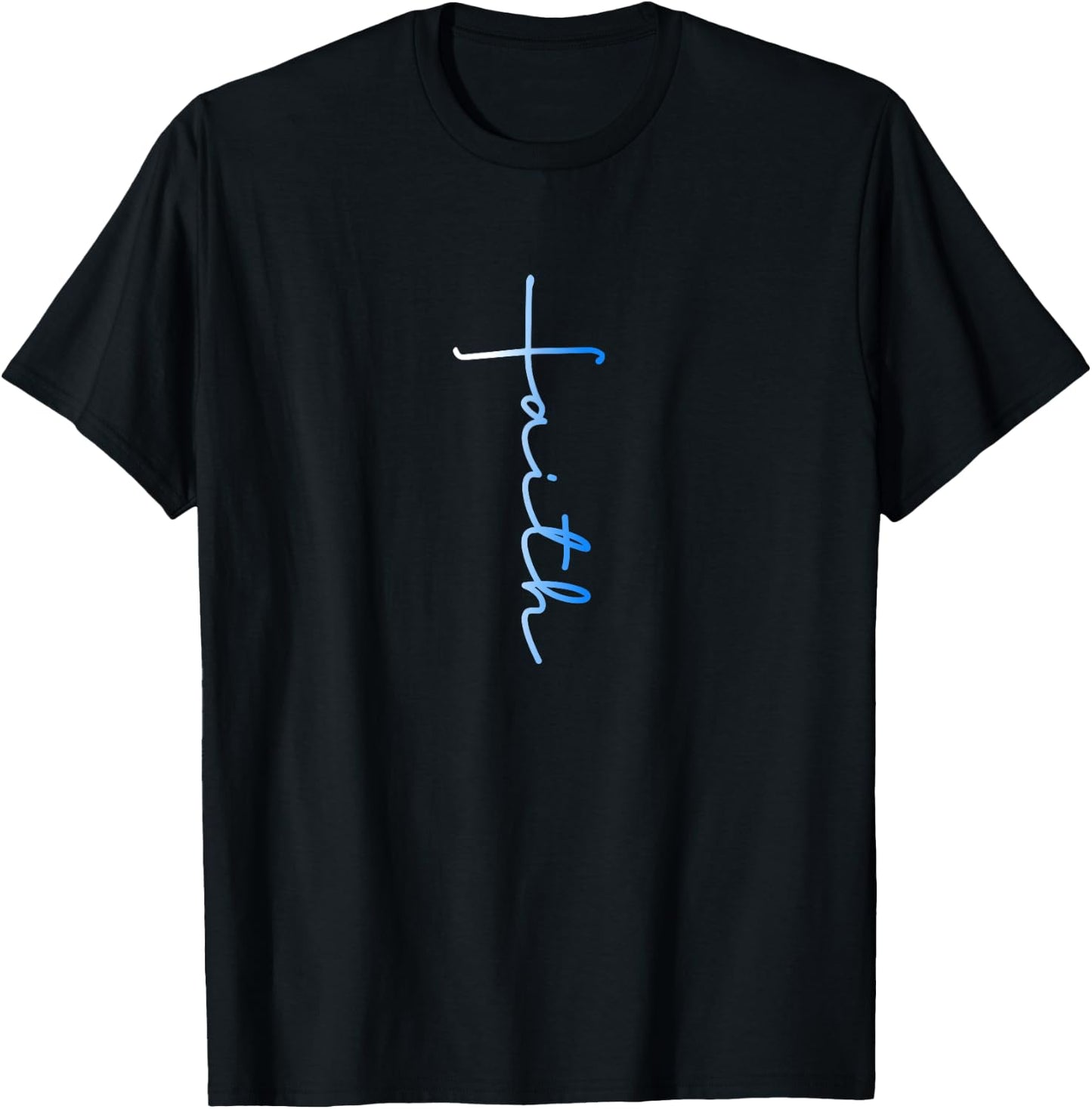 Faith Cool Spiritual Cross Graphic Novelty T-Shirt - T-Shirt | Black