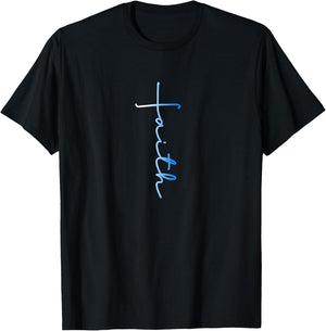 Faith Cool Spiritual Cross Graphic Novelty T-Shirt - T-Shirt | Black