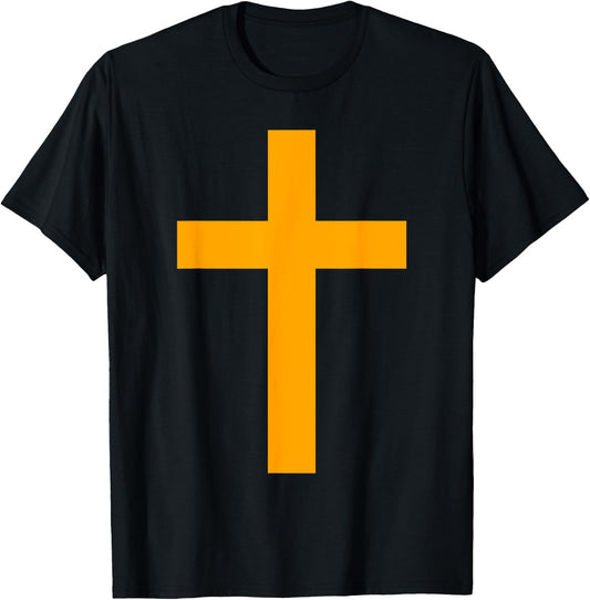 Christian God Jesus Cross Orange T-Shirt - T-Shirt | Black
