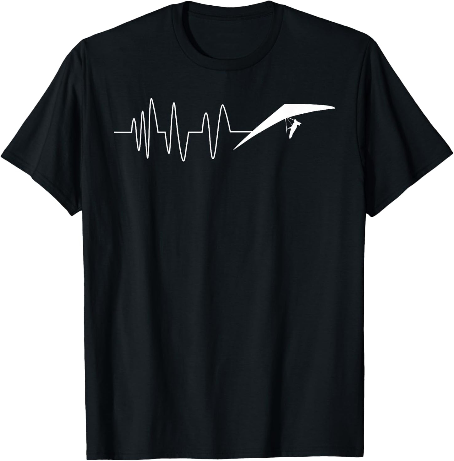 Heartbeat Heart Rate Heart Line Dragon Flying Sailor Fun T-Shirt - T-Shirt | Black