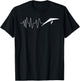 Heartbeat Heart Rate Heart Line Dragon Flying Sailor Fun T-Shirt - T-Shirt | Black