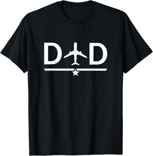 Pilot Dad Fathers Day Plane T-Shirt - T-Shirt | Black
