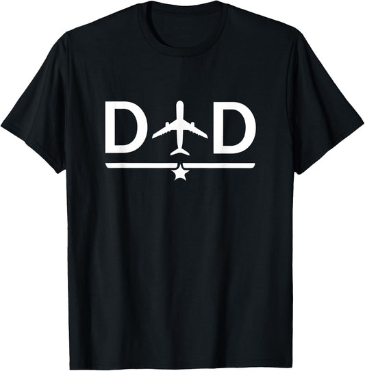 Pilot Dad Fathers Day Plane T-Shirt - T-Shirt | Black