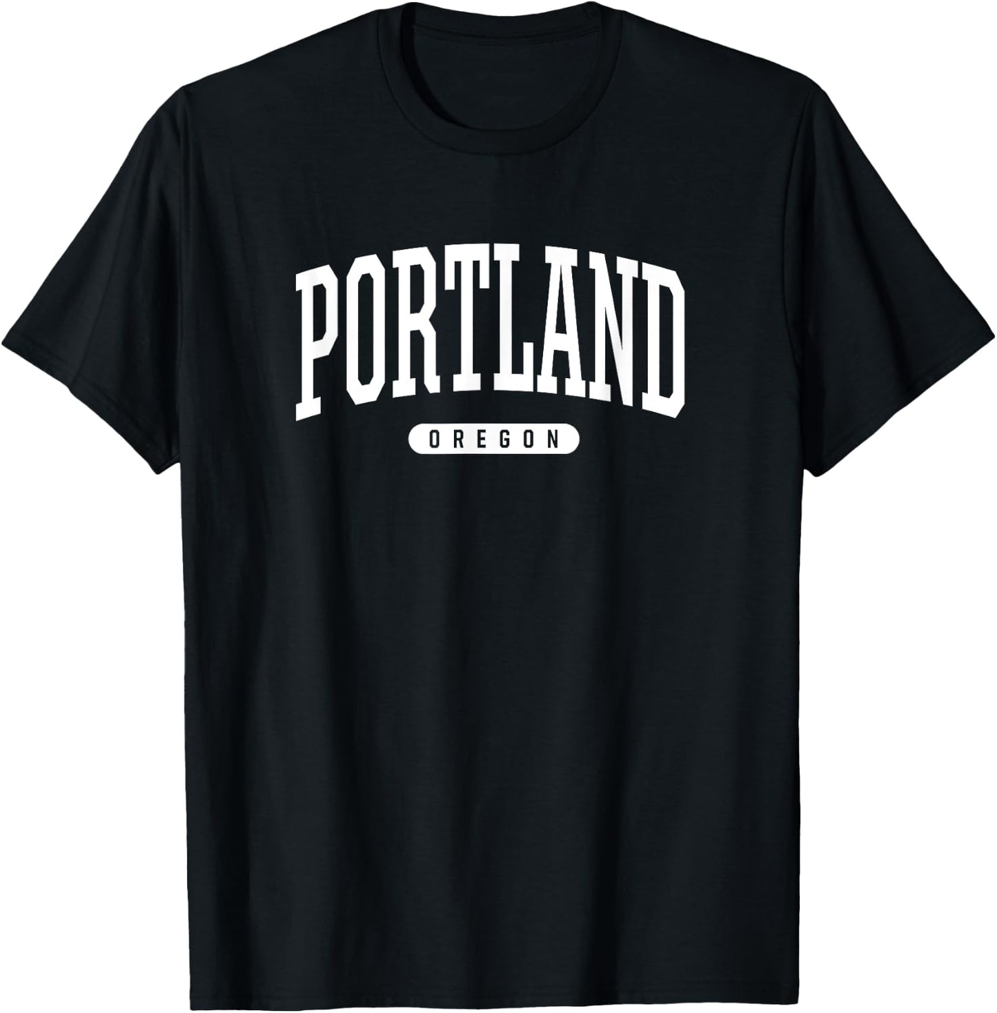College Style Portland Oregon Souvenir Gift T-Shirt - T-Shirt | Black
