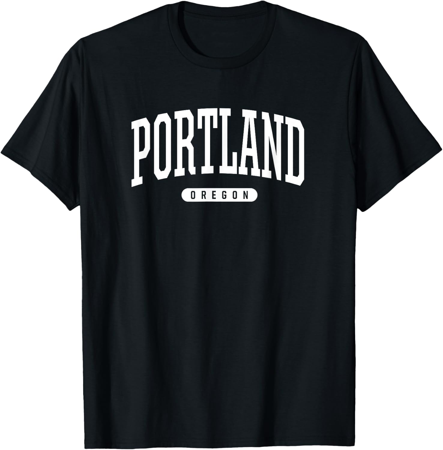 College Style Portland Oregon Souvenir Gift T-Shirt - T-Shirt | Black
