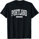 College Style Portland Oregon Souvenir Gift T-Shirt - T-Shirt | Black