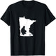 Minnesota MN State Map Ice Fishing T-Shirt - T-Shirt | Black