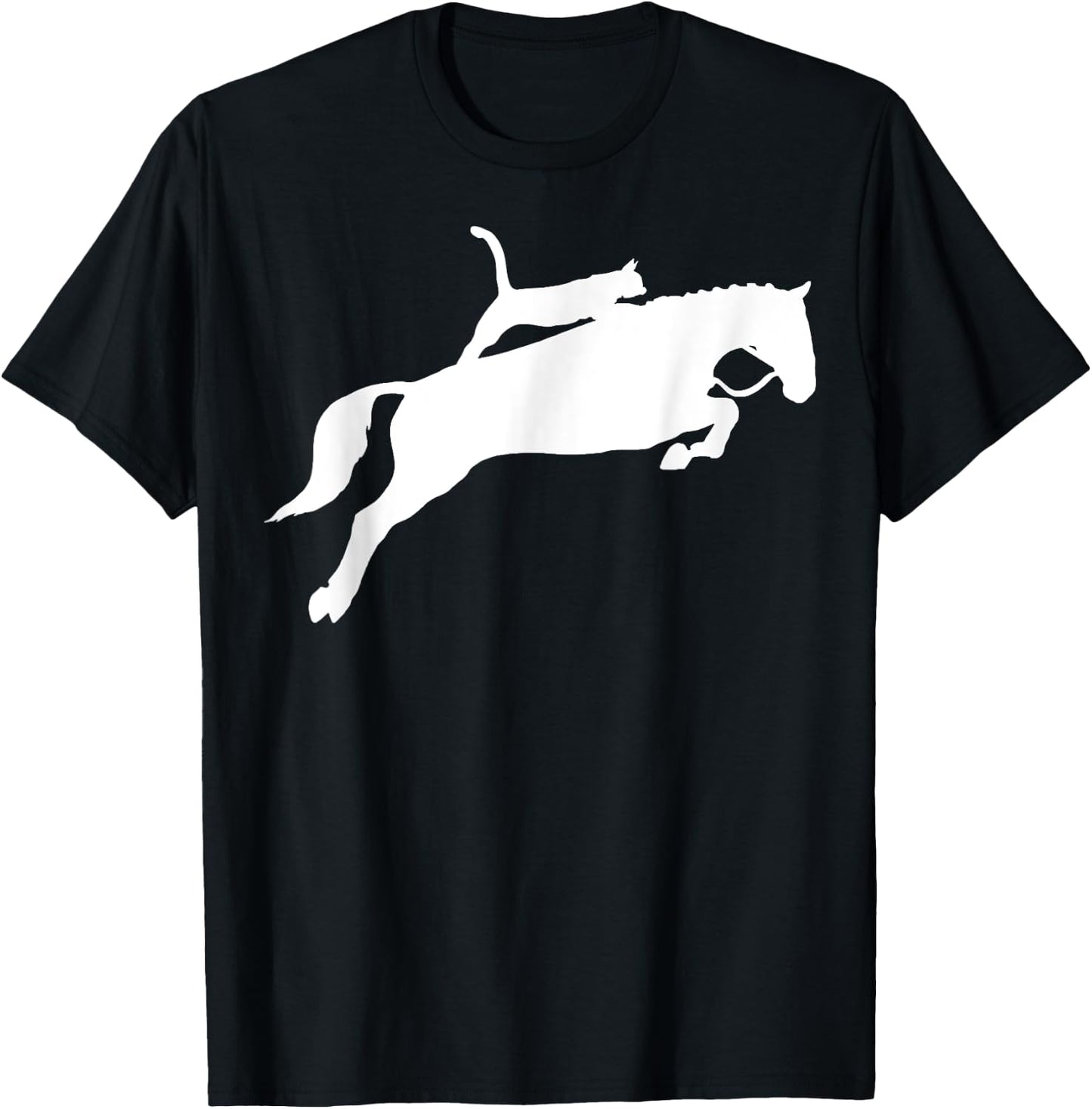 Horseback Riding Cat Funny Cat Horse Gift Men Women T-Shirt - T-Shirt | Black