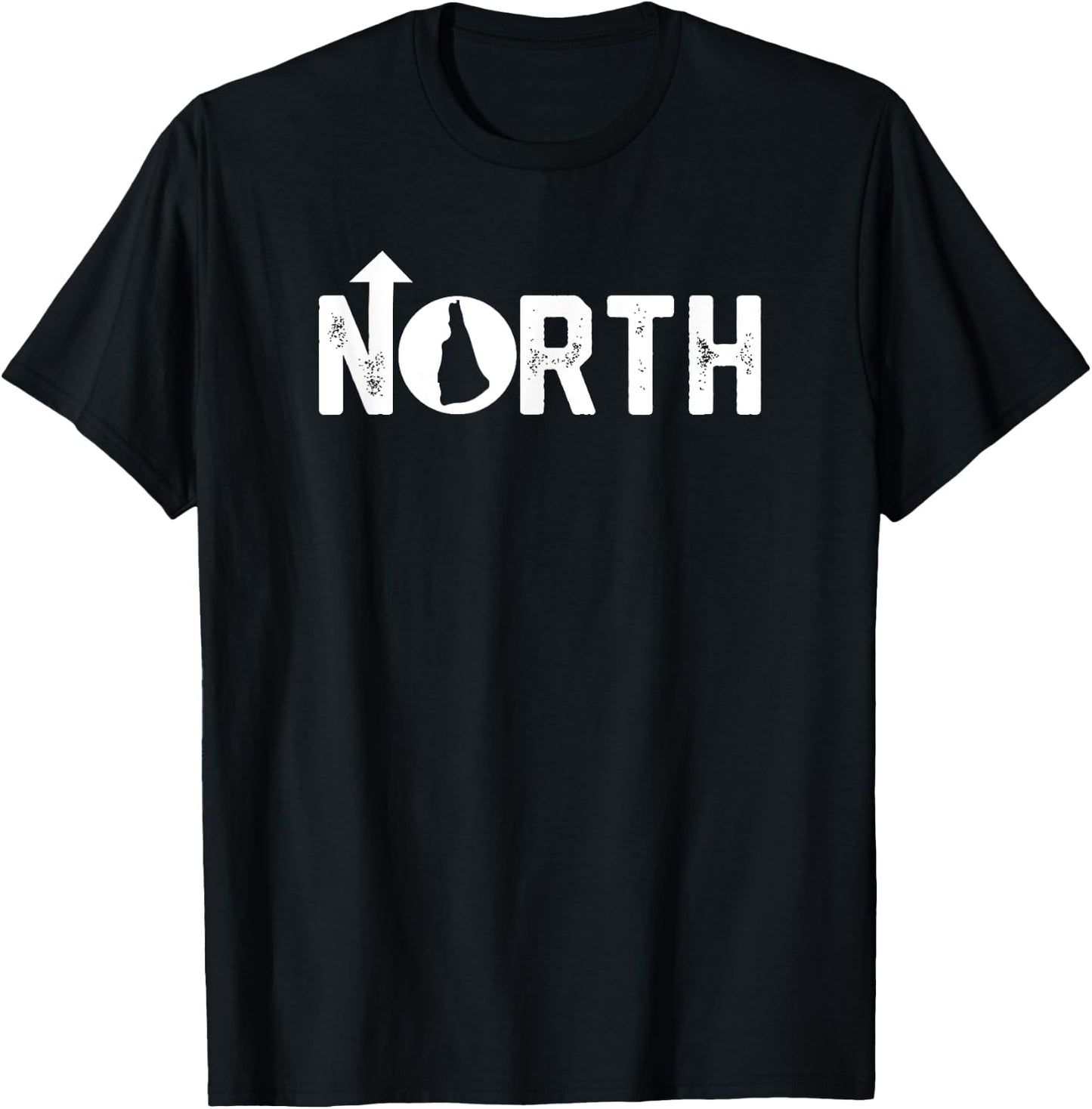 Vintage Up North New Hampshire State Map T-Shirt - T-Shirt | Black