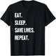 Eat Sleep Save Lives Repeat Shirt Doctor Nurse EMT Paramedic T-Shirt - T-Shirt | Black