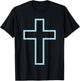 Baby Blue Cross Outline T-Shirt - T-Shirt | Black