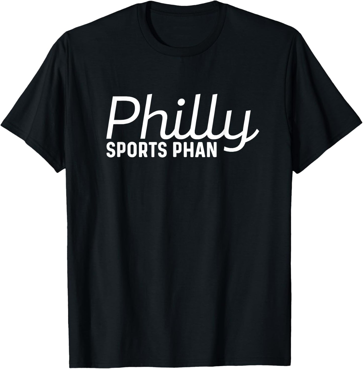 Philly Sports Phan Retro White Text Trendy Philadelphia Fan T-Shirt - T-Shirt | Black