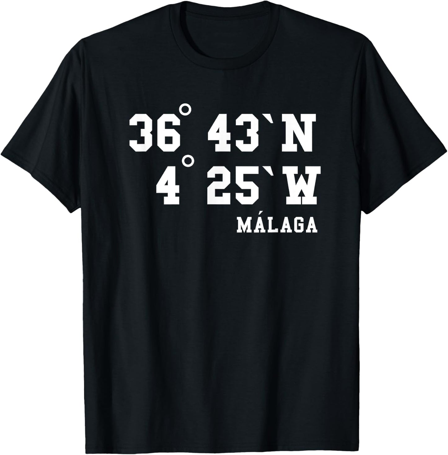 Málaga Koordinaten Design Urlaub Spanien Andalusien Malaga T-Shirt - T-Shirt | Black