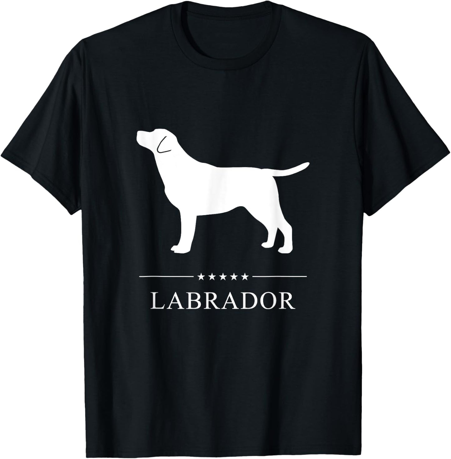 Labrador Dog White Silhouette T-Shirt - T-Shirt | Black