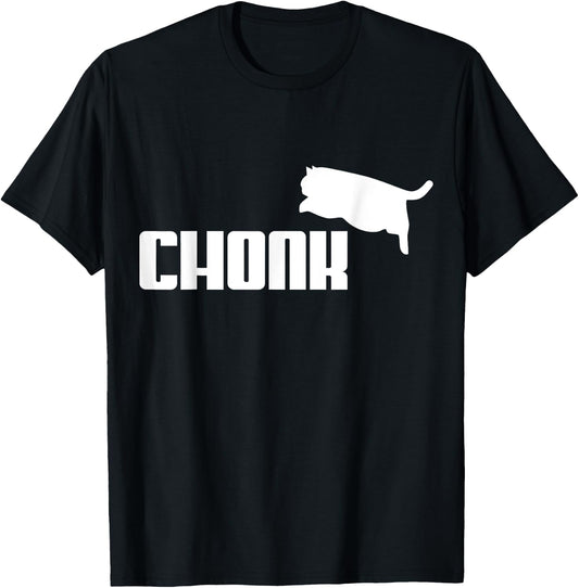 Chonk Cat Meme Funny T-Shirt - T-Shirt | Black