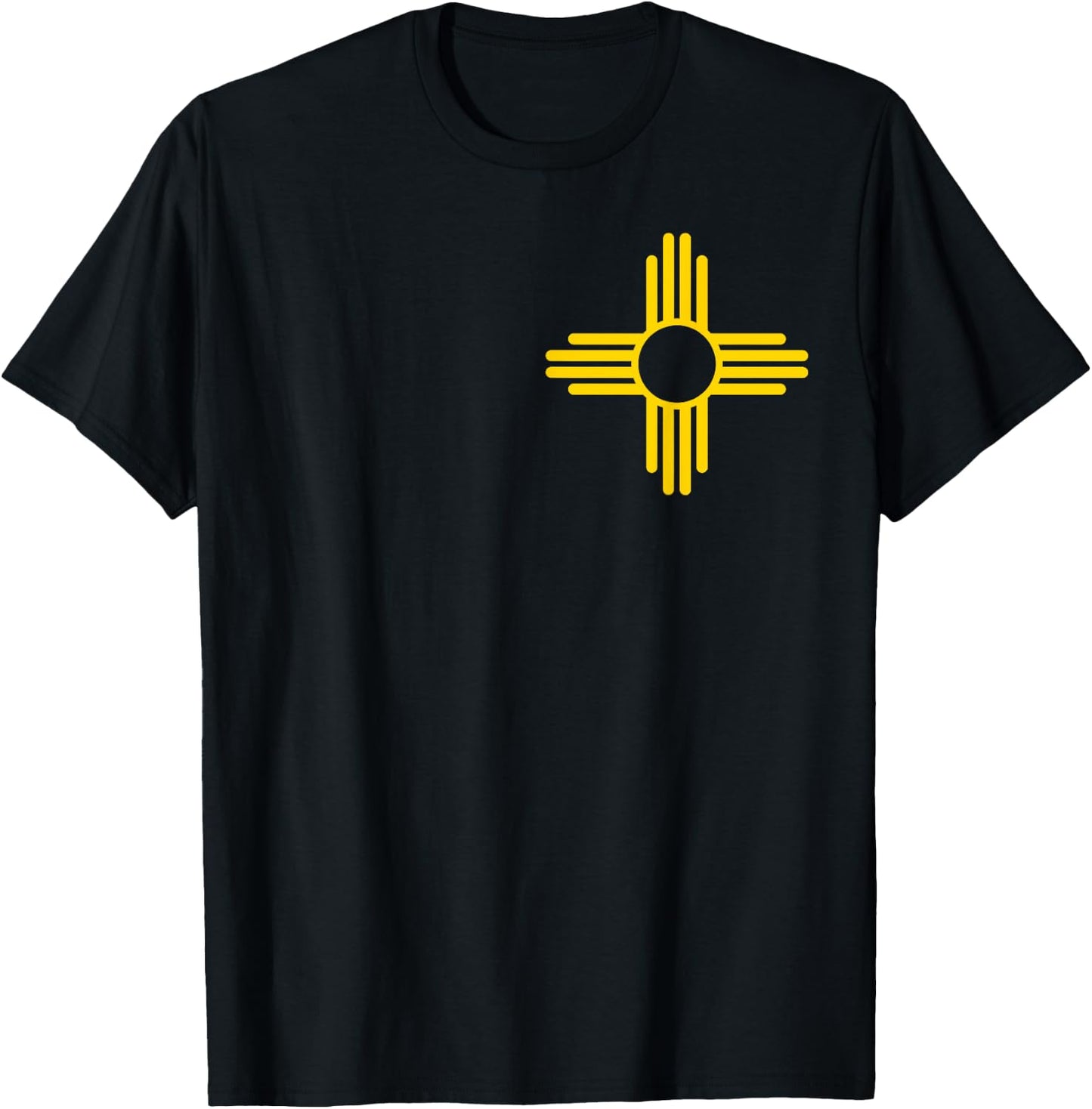 New Mexico Flag Yellow Zia Sun Symbol T-Shirt - T-Shirt | Black