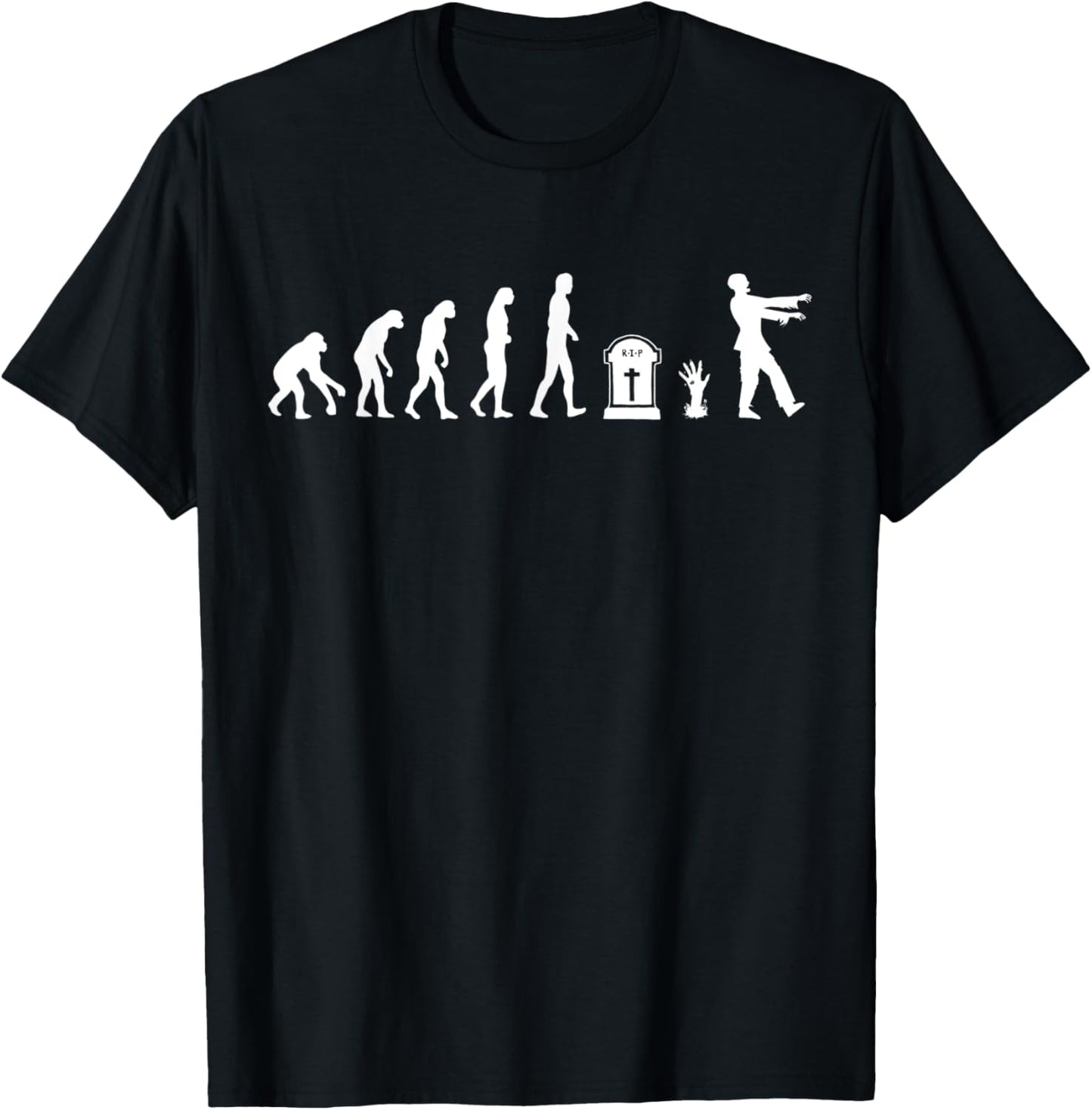 Zombie Evolution Shirt - Funny Zombie Halloween Gift T-Shirt - T-Shirt | Black